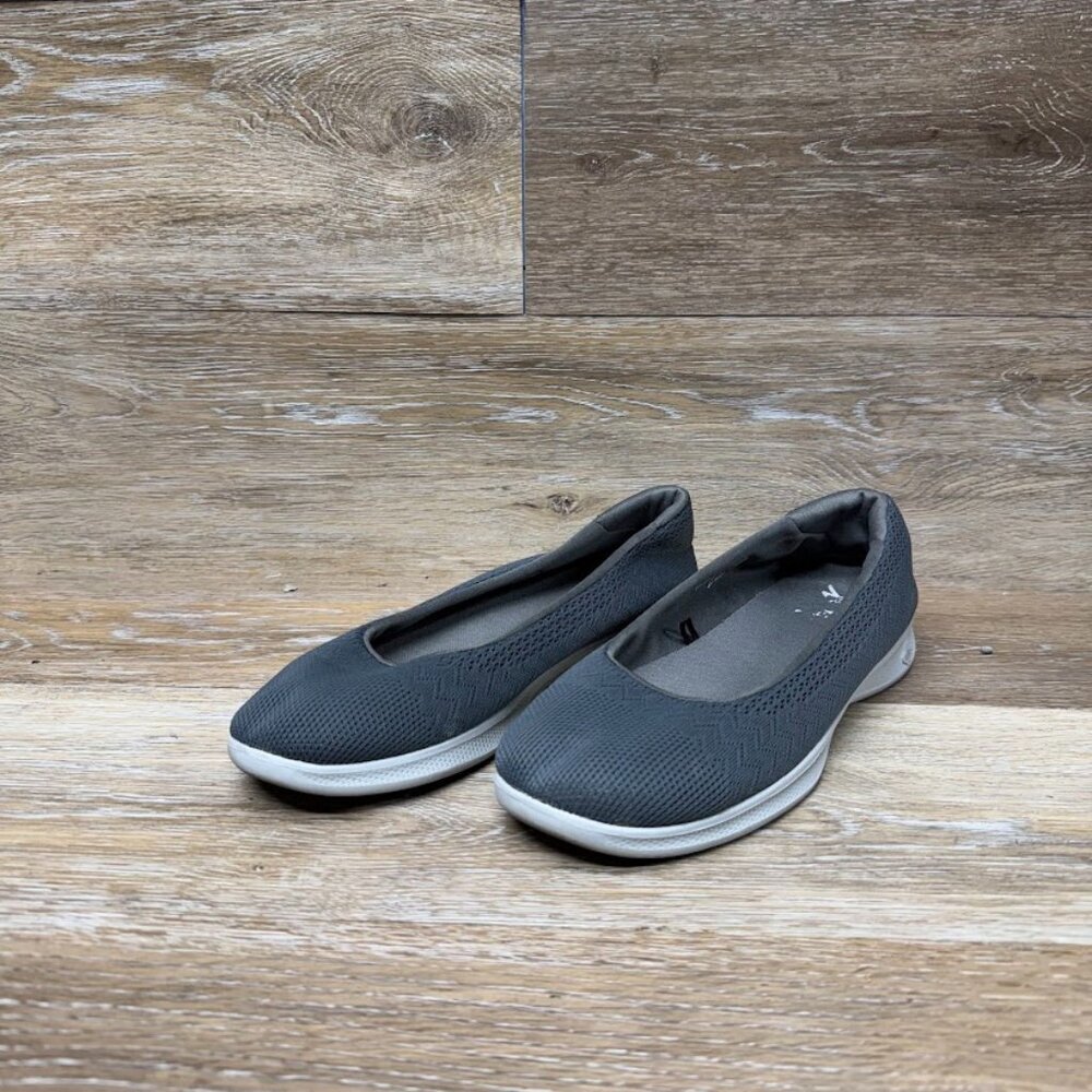 Skechers Go Step Lite Gray Ballet Flat Shoe Women's Size 7